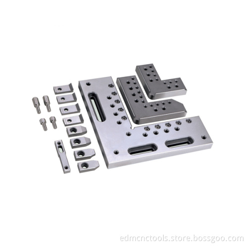 wire edm comsumables combination square vise set to clamp round shape workpiece